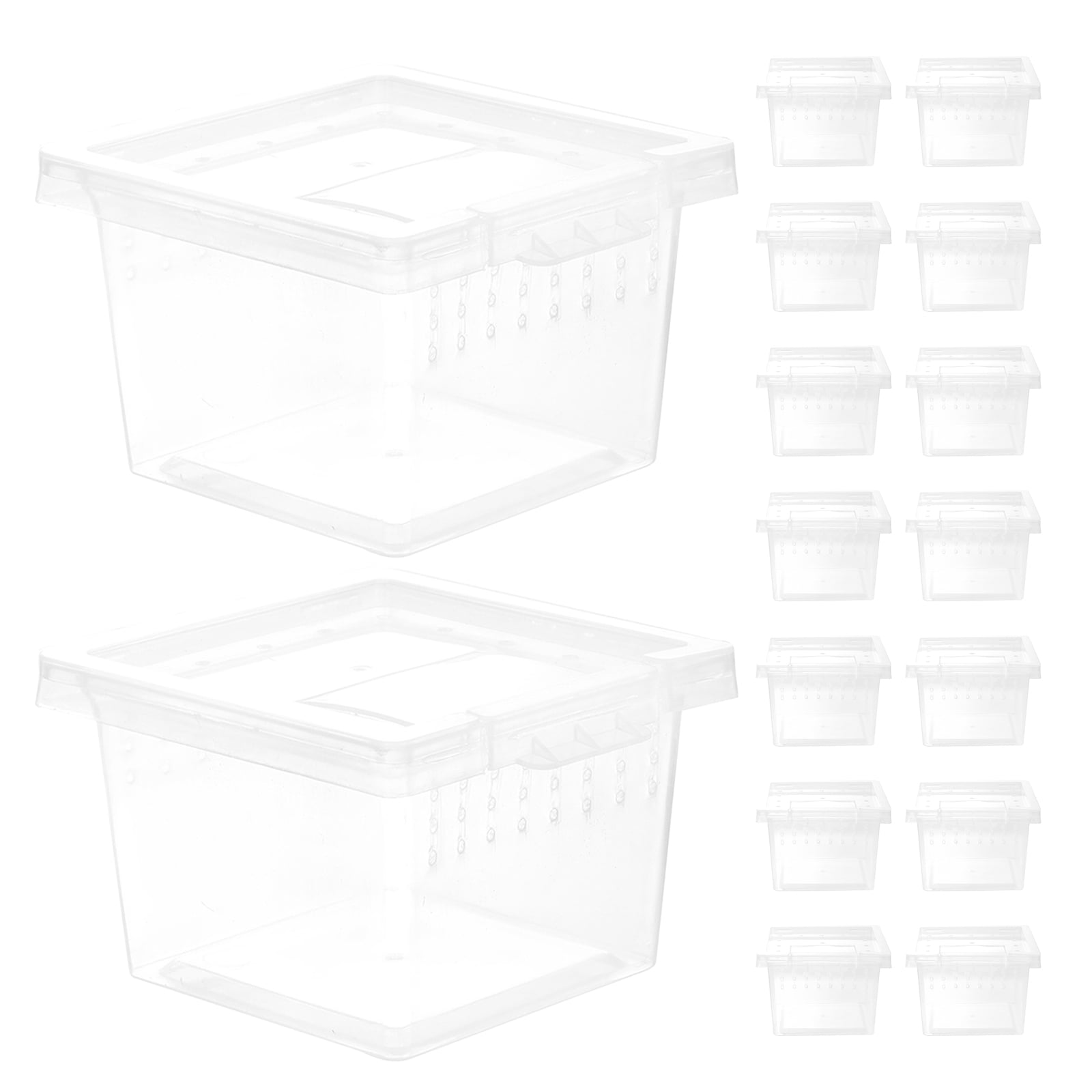 WEUVEB 30Pcs Plastic Reptile Terrarium Habitat with Transparent Viewing for Small Pets