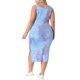 thumbnail image 3 of Vestido de verano sin mangas para mujer de talla grande Agnes Orinda, con diseño de teñido anudado, abertura lateral, escote en V, estilo casual midi, talla 3X, color púrpura y azul, 3 of 5