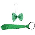 thumbnail image 2 of 1 juego de pajarita y corbata para el Día de San Patricio, con lentejuelas brillantes, para disfraz de fiesta irlandesa, accesorios para el Día de San Patricio, 2 of 8