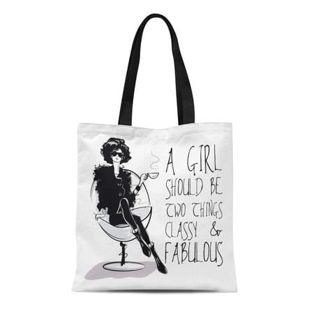 SIDONKU Canvas Tote Bag Makeup Girl in Sketch Paris Pretty Woman Abstract Durable Reusable Shopping Shoulder Grocery Bag