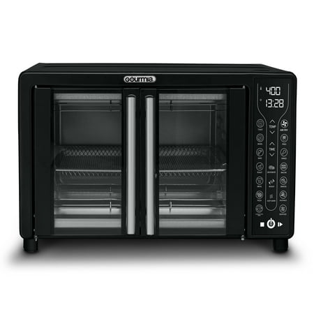 gourmia 25 qt digital french door air fryer toaster oven  black