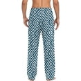 thumbnail image 7 of FREEAMG Men's Pajama Pants with Pockets Sleepwear Lounge Pants Stretch Casual Geometric Blue White Striped Squares, 7 of 7