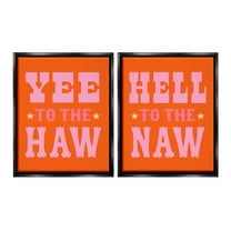 Stupell Industries Funny Cowgirl Phrases Typography Painting Black Floater Framed Canvas Art Print Wall Art, 17 x 21, Set of 2