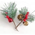 thumbnail image 3 of Piñas de decoración navideña, 10 unidades de piñas artificiales con frutos rojos, piñas, ramas de pino artificiales con frutos rojos, piñas para manualidades, jardín (aleatorio), 3 of 7