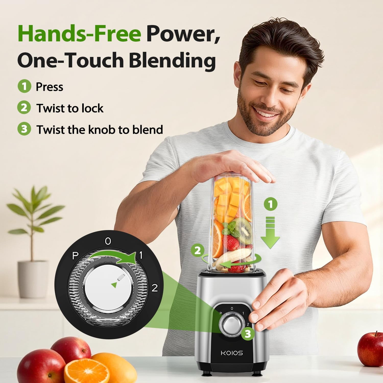1000W Blender Food Processor Combo with Meat Grinder and Spice Chopper, 4-in-1 All-in-One Kitchen System for Smoothies and Meal Prep