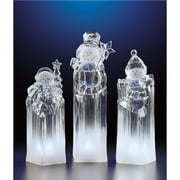 Icy Giftware Ice Tower Snowmen Christmas Figurine Decorations - 8.25" - Set of 3