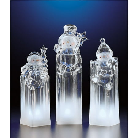 Icy Giftware Ice Tower Snowmen Christmas Figurine Decorations - 8.25" - Set of 3
