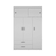 thumbnail image 5 of Chile Armoire, Rod, Three Door Cabinet, Two Drawers, Two Superior Adjustable Shelves, Metal Hardware- White White, 5 of 7