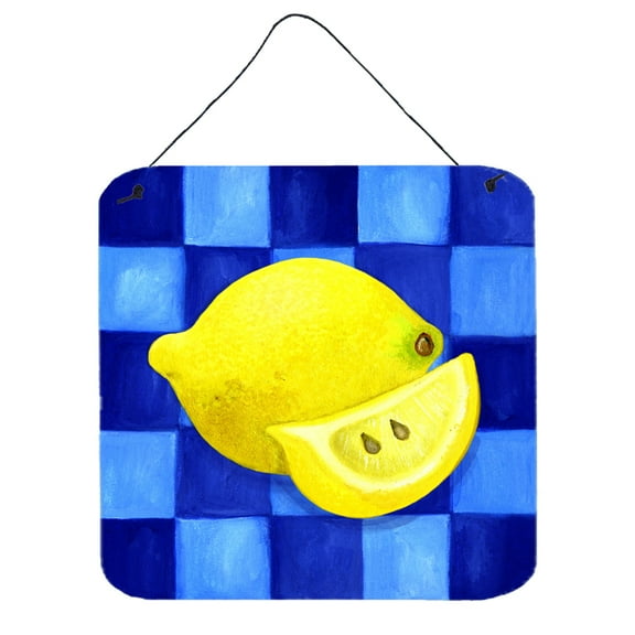 Carolines Treasures WHW0116DS66 Lemon in Blue by Ute Nuhn Wall or Door Hanging Prints 6x6 multicolor