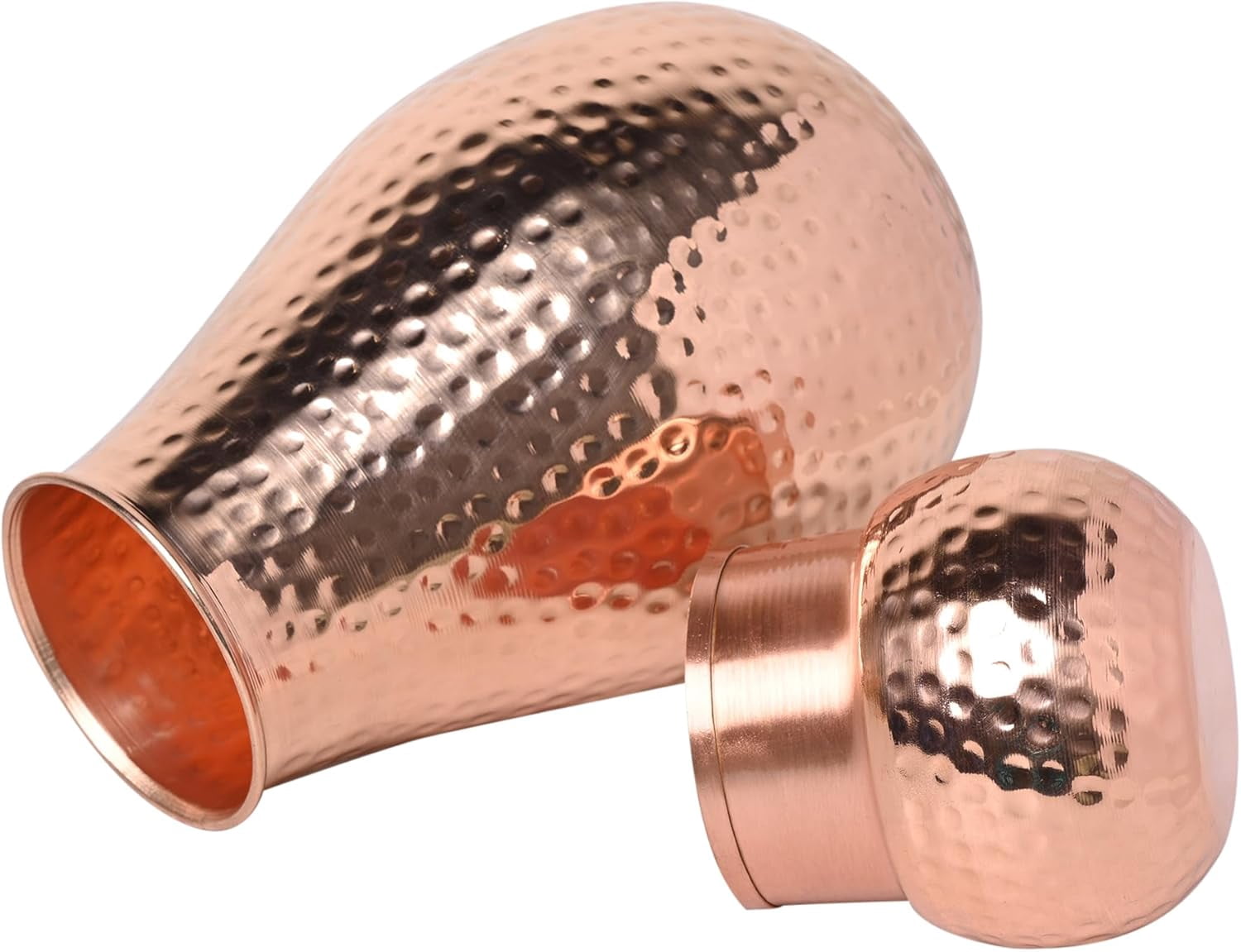 Pure Copper Bedside Water Carafe – 1.6L (54.10 fl oz) | Ayurvedic Health Benefits | Eco-Friendly Water Pitcher | Handcrafted in India