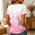 thumbnail image 5 of Sewkxo Womens Summer Tops Short Sleeve Basic Casual V Neck T Shirts Trendy Fashion 2026 Top,Pink 2XL, 5 of 5