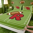 thumbnail image 3 of meiyoeat Football Ball Sports Full Size Sheets For Boys,Fashion R Alphabet Print Bed Sheets For Girls,4pcs, 3 of 5