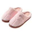 thumbnail image 3 of Xfvqtps Mens and Womens Furry Slippers Fluffy Plush Solid Color Simplicity Thick Bottom Soft Sole Comfortable Non-Slip Warm Winter Home Slippers Pink-01, 3 of 7