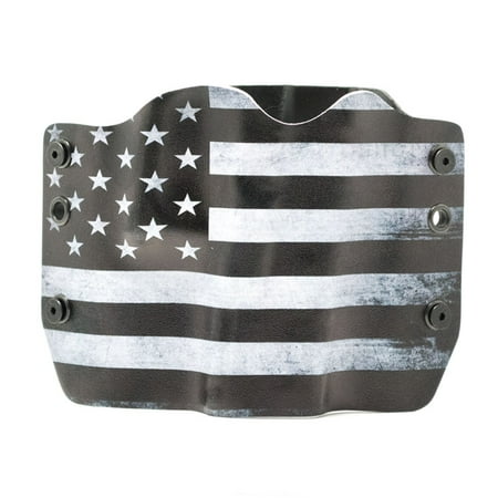 Outlaw Holsters: Black & White USA Flag OWB Kydex Gun Holster for Walther PPS, Right (Best Owb Holster For Walther Pps)