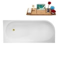 thumbnail image 6 of 67" Streamline B-368-129-GLD Soaking Freestanding Tub and Tray With Internal Drain in Polished Gold, 6 of 10