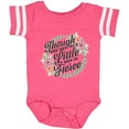 thumbnail image 3 of Inktastic Though She Be but Little She is Fierce with Flower Circle Illustration Girls Baby Bodysuit, 3 of 5