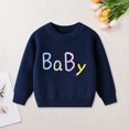 thumbnail image 2 of Gubotare Sweater Toddler Girls Basic Sweater Youth Kids Long Sleeve Crew Neck Classic Pullover Teen Casual Loose Fit Size 7-8 (Dark Blue,7-8 Years), 2 of 9