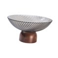 thumbnail image 2 of Frutero con pedestal, soporte para aperitivos, decoración, cuenco de vidrio, bandeja, cesta de frutas con pie para centro de mesa, regalo de inaugurac Gris, 2 of 9