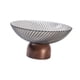 thumbnail image 2 of Frutero con pedestal, soporte para aperitivos, decoración, cuenco de vidrio, bandeja, cesta de frutas con pie para centro de mesa, regalo de inaugurac Gris, 2 of 9