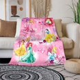 thumbnail image 3 of Manta ligera con estampado de princesas de Disney para sala de estar, dormitorio, habitación de niños, manta cálida, regalo de Navidad, 3 of 5