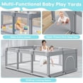 thumbnail image 4 of Baby Playpen Fshibila 187 x 127 cm con malla suave y transpirable, color gris, 4 of 7