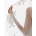 thumbnail image 4 of EllieWely 2 Tier Fingertip Length 90 cm(35 inch) Lace and Pearls Wedding Bridal Veil With Metal Comb X05, 4 of 5