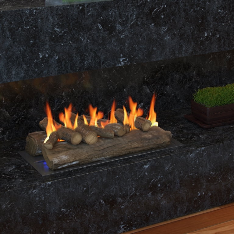 Regal Flame 6 PC 22-inch Ceramic Wood Large Gas Fireplace Logs for All  Types of Indoor, Gas Inserts, Ventless u0026 Vent Free, Propane, Gel, Ethanol,  Electric, or Outdoor Fireplaces u0026 Fire Pits (