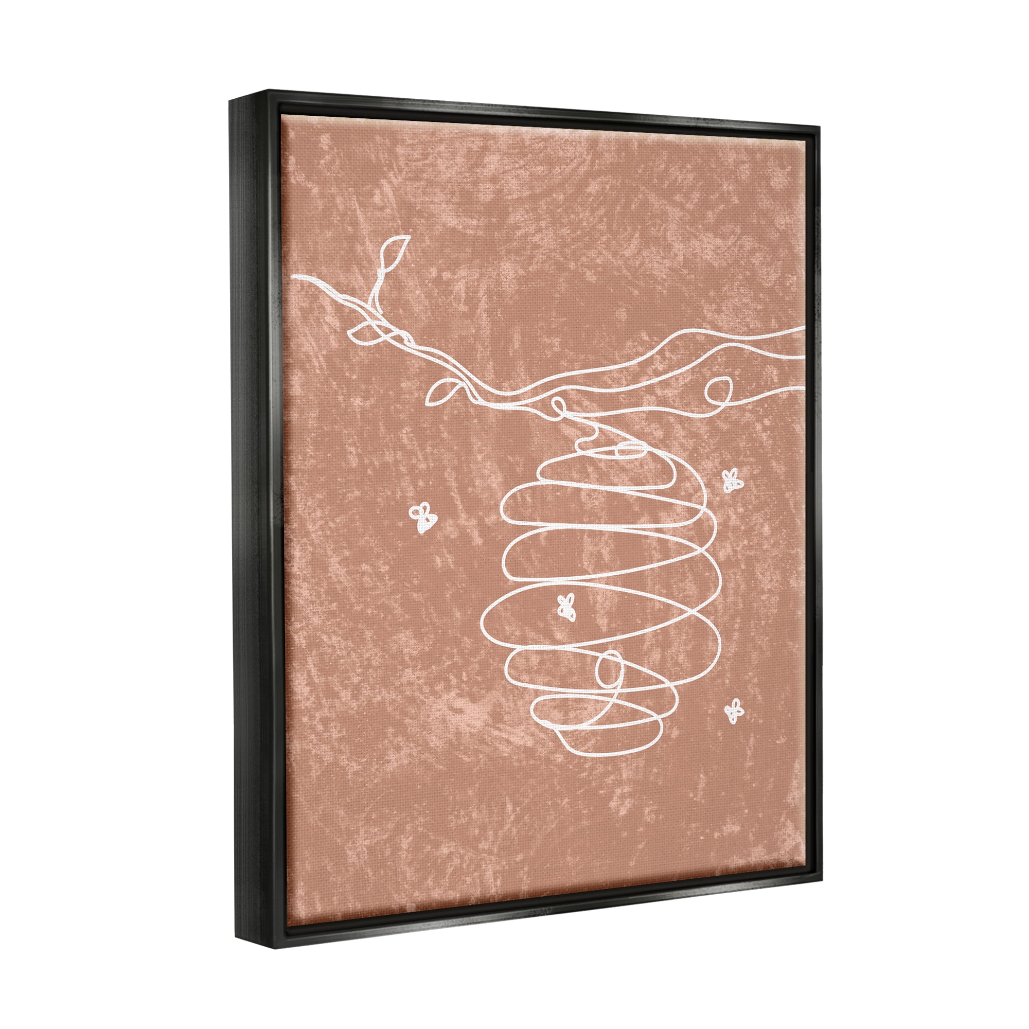 Stupell Industries Beehive Line Doodle Animals & Insects Painting Black Floater Framed Canvas Art Print Wall Art, 25 x 31