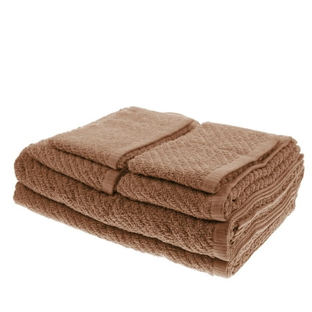 White Dove Classic Value Towel Set - 6 PCS Included: 2 Bath Towels, 2 Hand Towels, & 2 Washcloths - Cotton/Poly Blend for Maximum Performance - Lightweight - Quick Dry - by Unity (Chocolate