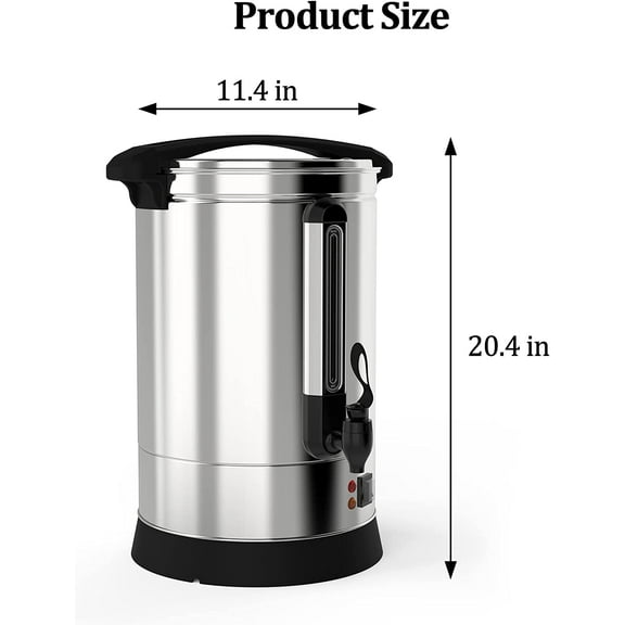 Joyspirit Premium 100-Cup Stainless Steel Coffee Urn, Commercial-Grade Coffee Maker with 14L, Ideal for Churches, Meeting Rooms, and Large Gatherings, Ensuring a Steady Supply of Delicious Coffee