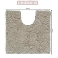 thumbnail image 2 of Home Weavers Bell Flower Bathroom Rug Toilet Rugs U Shaped Contour, Thick Toilet Rug, Non-Slip Contour Mat for Bathroom,100% Cotton Soft, Absorbent Water, Machine Washable, 20"x20" Contour, Linen, 2 of 9