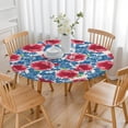 thumbnail image 3 of Round Fitted Tablecloth with Elastic Edges Fits 36"-44" Round Tables Pioneer Colorful Floral Waterproof Table Cover Washable Indoor and Outdoor for Party Kitchen Dinner Banquet Patio Picnic, 3 of 7