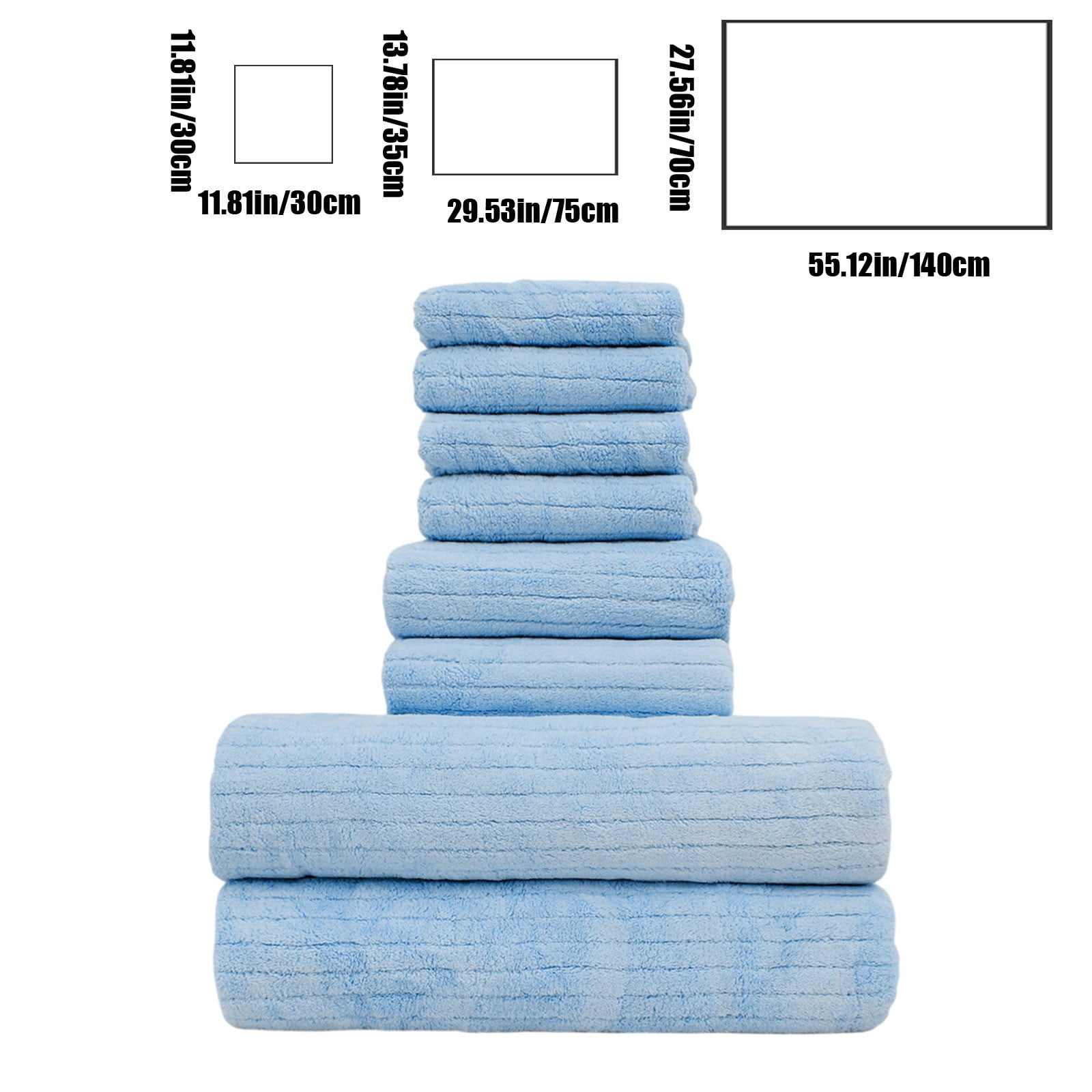 Mauxuk Premium Soft Bath Towel Set - 8-Piece Luxury Velvet Towels, Ultra Absorbent & Quick-Dry, Reinforced Stitching, Includes 4 Square Towels, 2 Bath Towels, 2 Washcloths