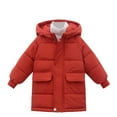thumbnail image 2 of ATOGUTA Girls' Hooded Winter Puffer Jacket Mid Length Down Coat Parka Down Coat Overcoat Size 2T-12, Red, 2 of 6
