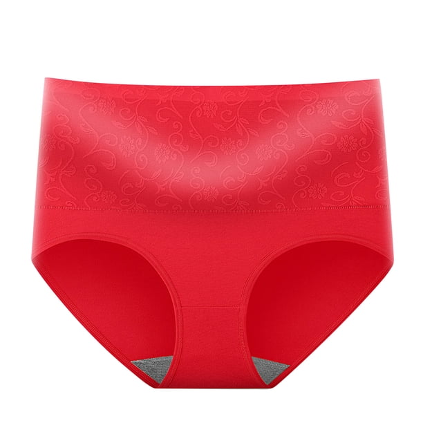 Ropa interior termica Gibobby Mujer Algodón Bragas Estiramiento Transpirable Rojo L