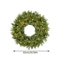 thumbnail image 3 of Artificial Pre-Lit Christmas Wreath 16.54 Inch Green Fir with Energy Efficient LED Lights, Elegant Festive Holiday Decoration for Front Door,Window, Mantel Christmas Decor Welcoming Accent, 3 of 6