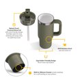 thumbnail image 3 of RTIC 16 oz Ceramic Lined Road Trip Tumbler, Leak-Proof Covered Straw Lid, 2 Pack, Olive, 3 of 7