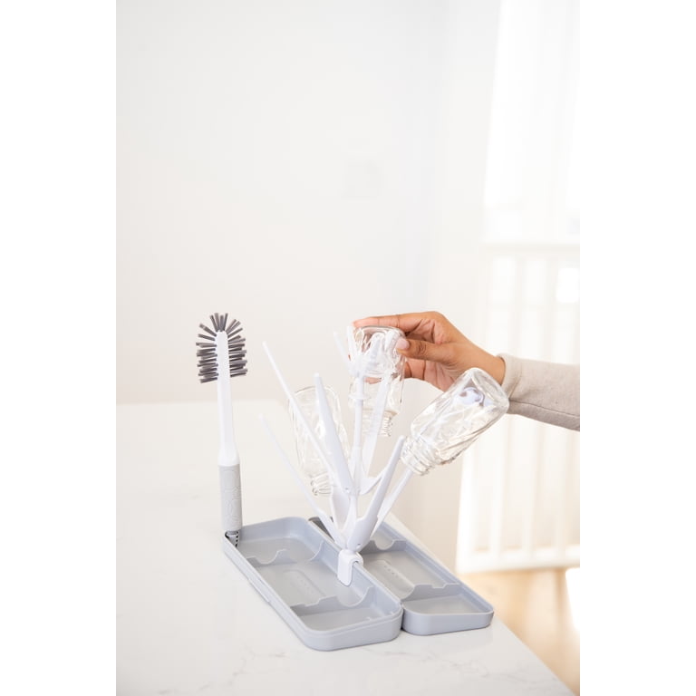 Ubbi On-The-Go Drying Rack and Brush Set, Gray photo 6
