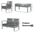thumbnail image 2 of Gymax Ensemble de Mobilier de Patio en Rotin 4 Pcs, Ensemble de Conversation en Osier d'Extérieur avec Coussins, 2 of 7