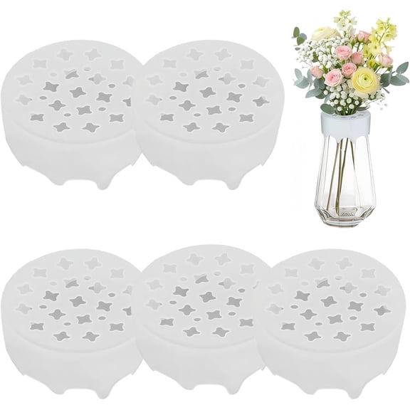 Silicone Blossom Grid Flower Arranger Flexible Floral Stem Holder for Vases Water Proof Reusable Flower Grid for Easy DIY Arrangements 5 Pcs Set