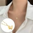 thumbnail image 2 of Elarith Pendentif Papillon en Or pour Femmes Simple Ajustable Pendentif Nœud Collier Bijou, 2 of 7