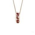 thumbnail image 3 of Fine Color Jewels 925 Sterling Silver Red Garnet Vertical Bar Necklace Rose Gold Plated for Women, 3 of 9