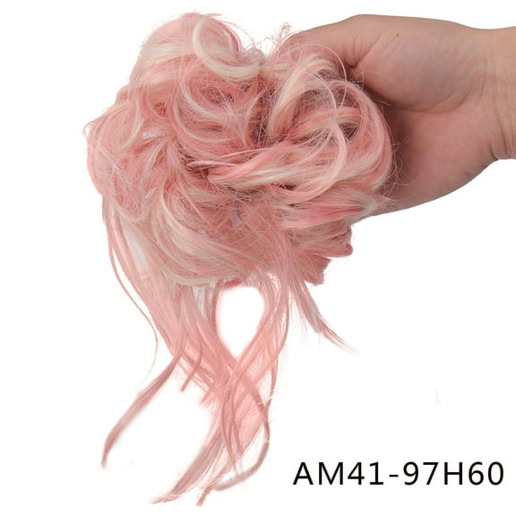Namzi , pink gold , 20CM Realistic Hair Accessory, High-Temperature Fiber Material, 1 Pcs Stylish Hair Bun for.