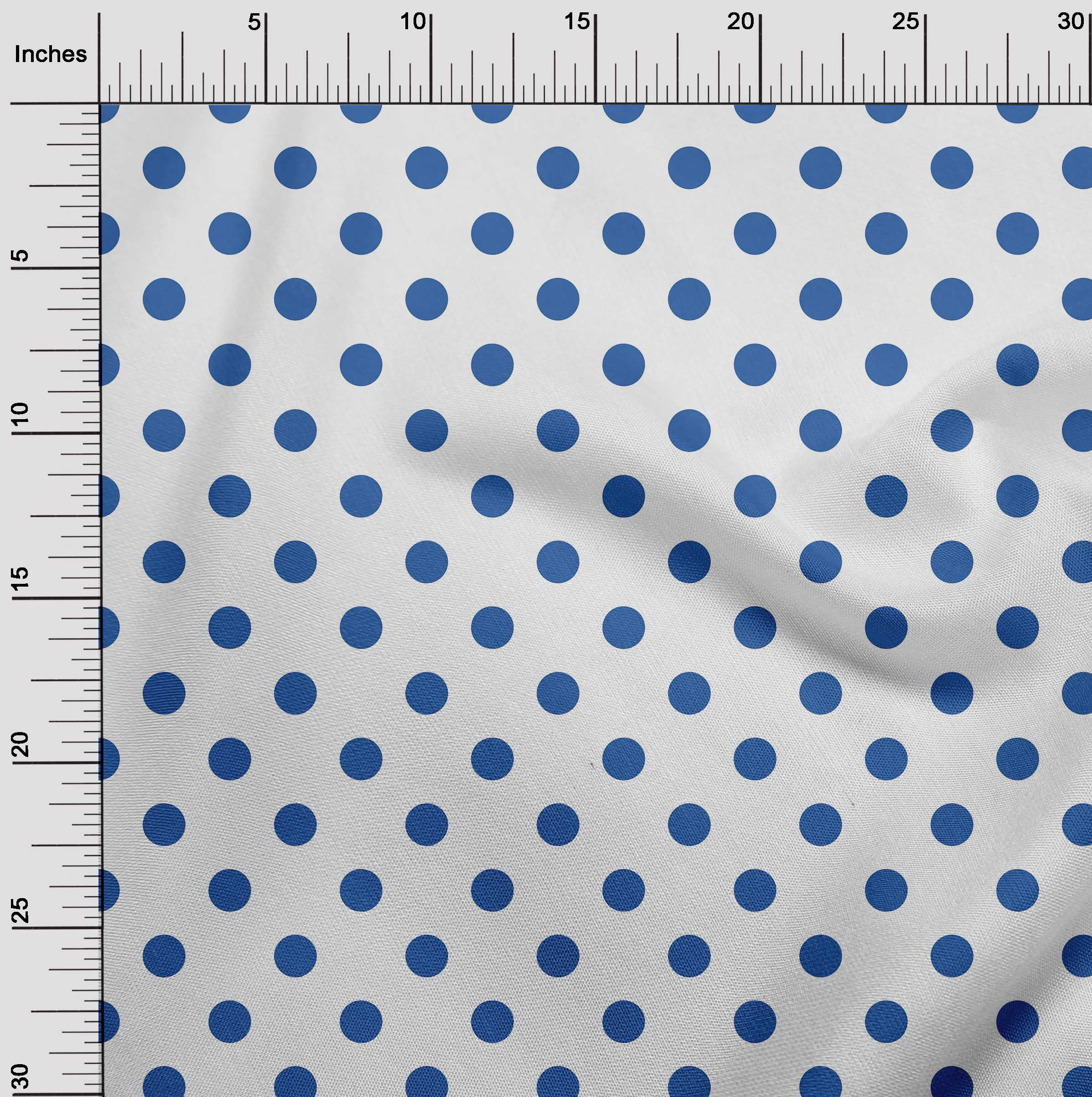oneOone Cotton Poplin Blue Fabric Polka Dots Dots Craft Projects Decor Fabric Printed By The Yard 42 Inch Wide