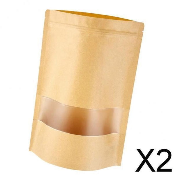 Bolsas Kraft Resellables shamjiam con Ventana Ziplock 50 Unids/set 2 piezas