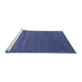 thumbnail image 2 of Ahgly Company Machine Washable Indoor Square Abstract Blue Contemporary Area Rugs, 6' Square, 2 of 4