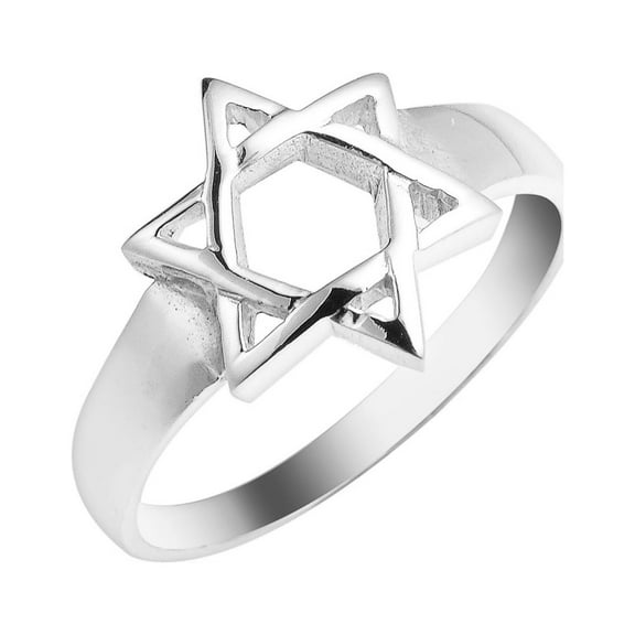 Jewish Jewelry Simple Star of David Promise Band .925 Silver Ring-6