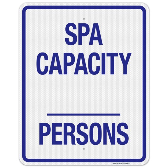 Spa Capacity Sign, Pool Sign, (SI-6690)