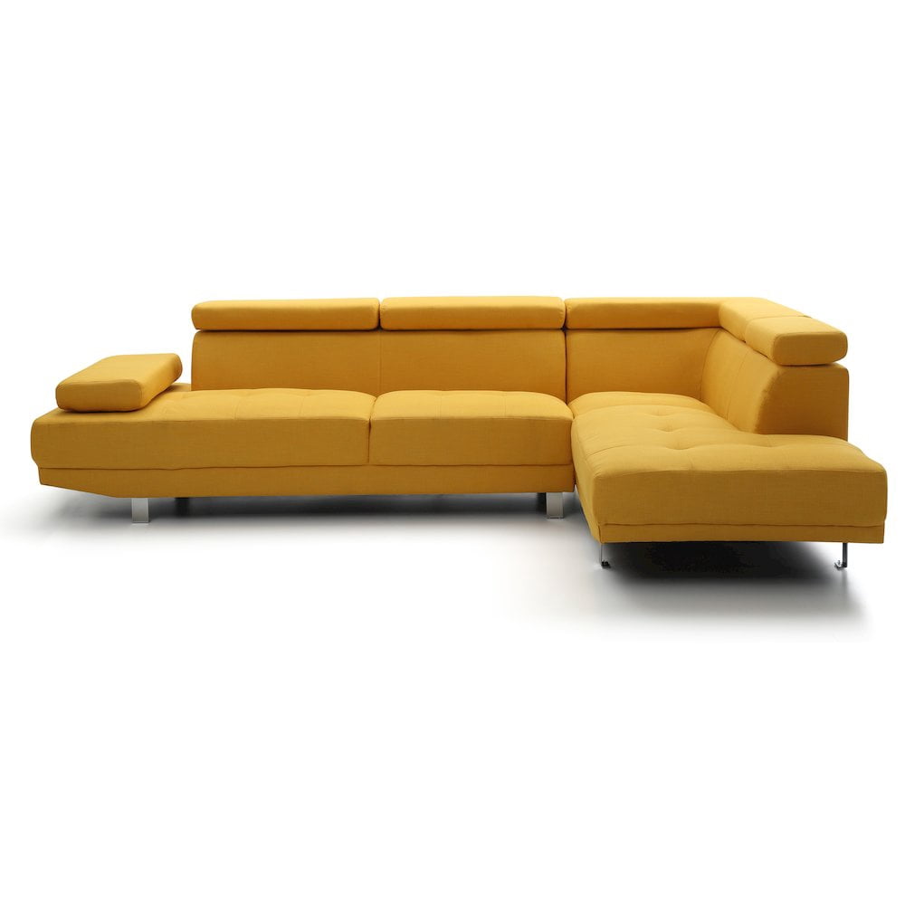 Glory Furniture Riveredge Sectional in Yellow Color