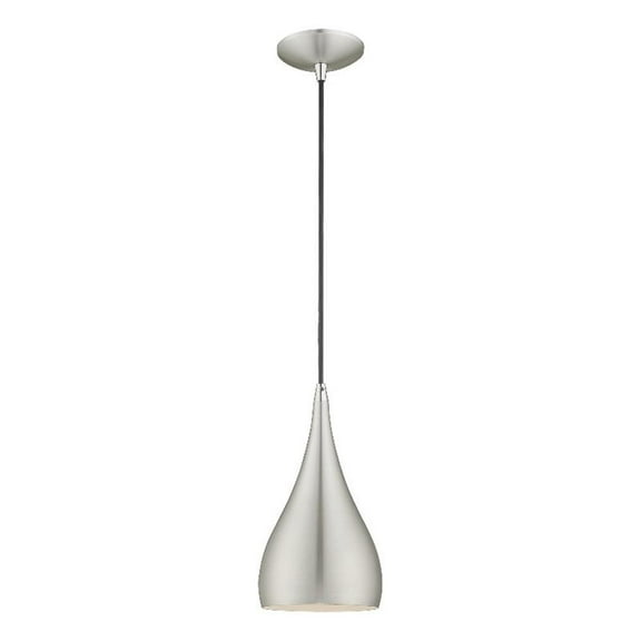 Beaumont Lane 6.25" 1-Light Metal Single Pendant in Brushed Aluminum